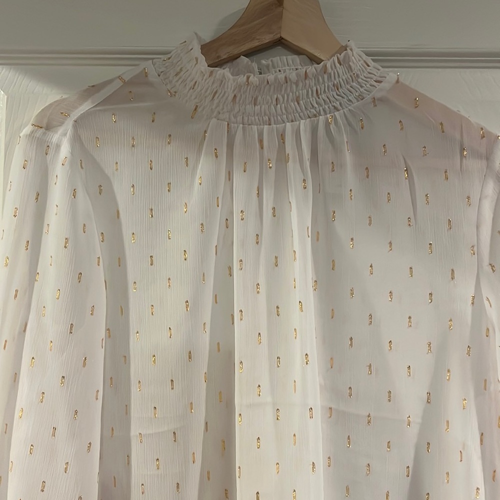 express sheer blouse keyhole back NWT